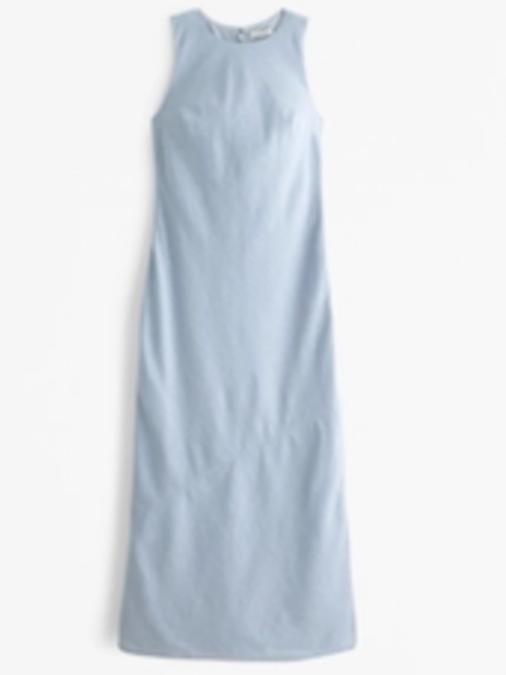 High-Neck Linen-Blend Maxi Dress